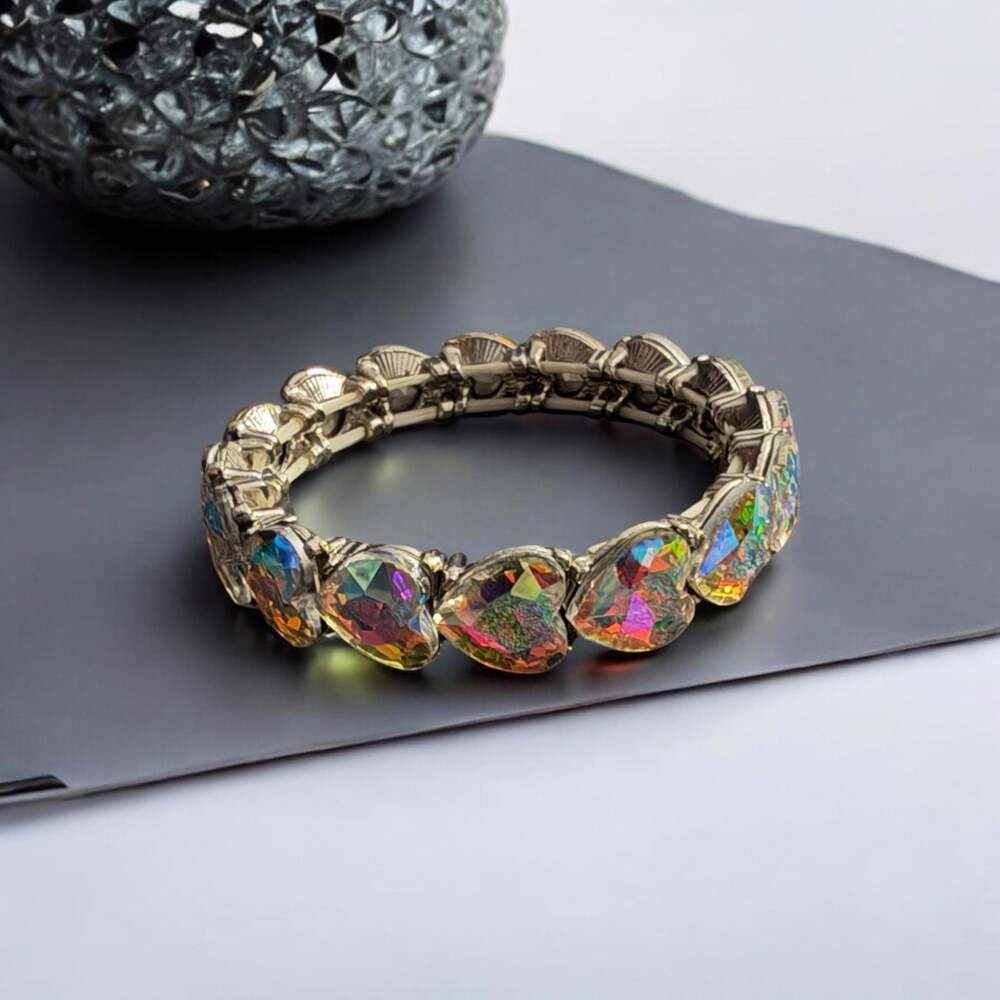 Prism Heart Crystal Stretch Bracelet